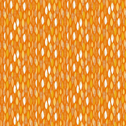 Early Autumn Falling Leaves Warm Fabric Yardage