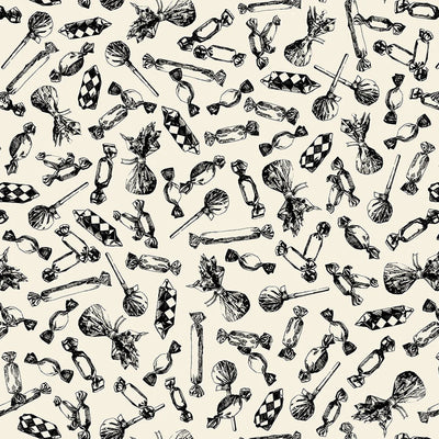 Haunted Hollow Black and Bone Beggars Bounty Fabric Yardage