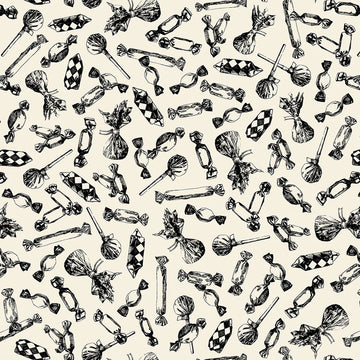 Haunted Hollow Black and Bone Beggars Bounty Fabric Yardage - quilt fabric for sewing and quilting projects