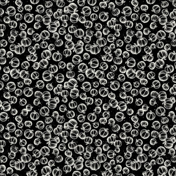 Haunted Hollow Black Pumpkin Toss Fabric Yardage - quilt fabric for sewing and quilting projects