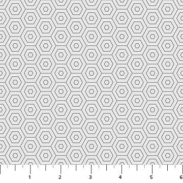 Wintry Lustre Gray and Silver Cells Fabric Yardage