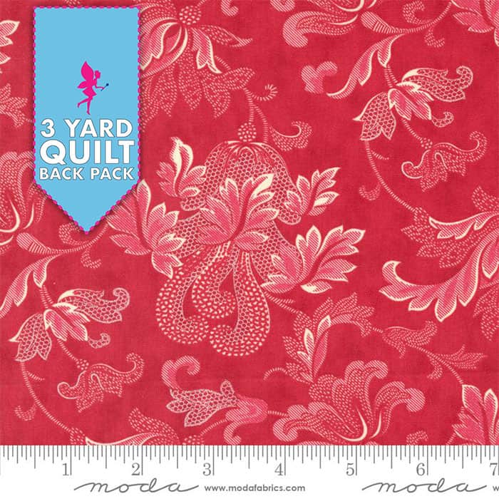 Collect Etchings Red 108" 3 Yard Quilt Fabric Back Pack