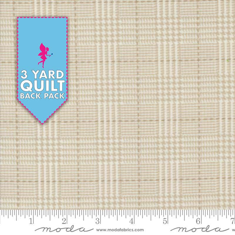 Farmhouse Flannel III Cream Plaid 108" Wide 3 Yard Quilt Fabric Back Pack