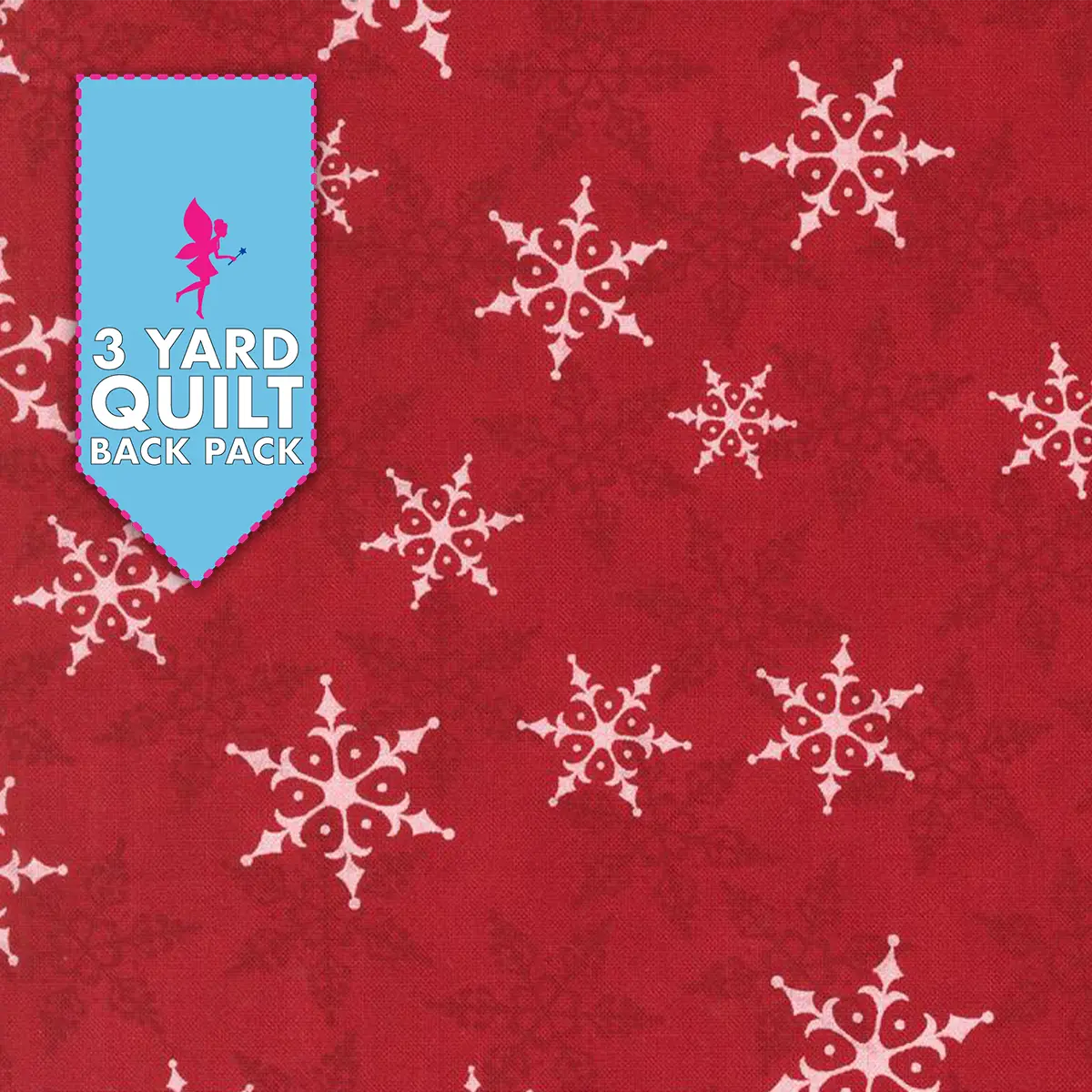 Winter Friends Berry Red Falling Snow 108" Wide 3 Yard Quilt Fabric Back Pack