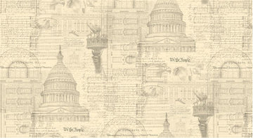 Remnant 3 Sisters Patriotic Parchment 23" x 108" Wide Quilt Fabric - wide quilt backing fabric for longarm quilting