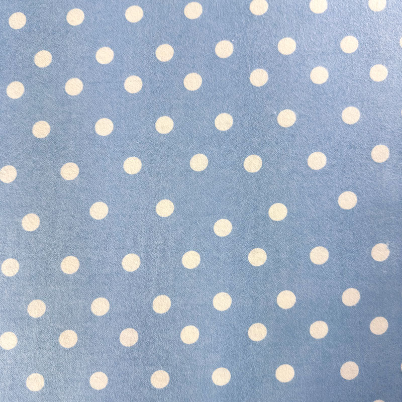 Dots Blue Flannel Fabric Yardage