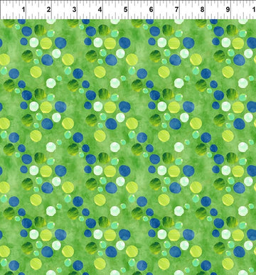 ABC's of Color Green Dots Fabric Yardage