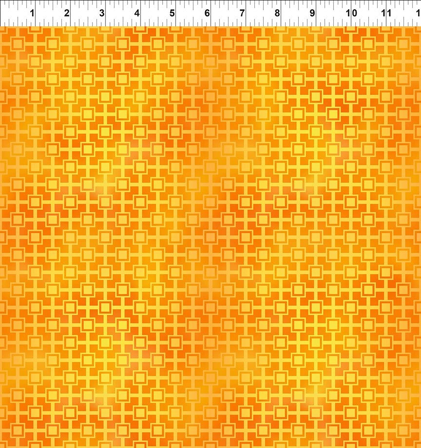 Pawsitivity Yellow Garden Grid Fabric Yardage