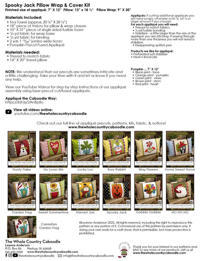 Spooky Jack Pillow Wrap & Cover Kit by The Whole Country Caboodle