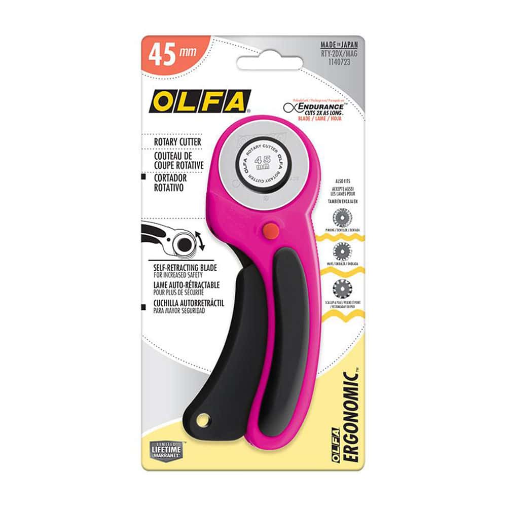 Olfa Ergo Rotary Cutter Magenta 45mm