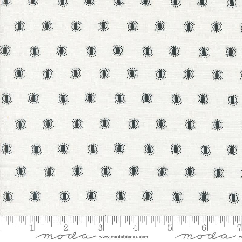 Noir White Watching Eyes Fabric Yardage