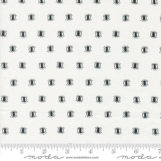 Noir White Watching Eyes Fabric Yardage