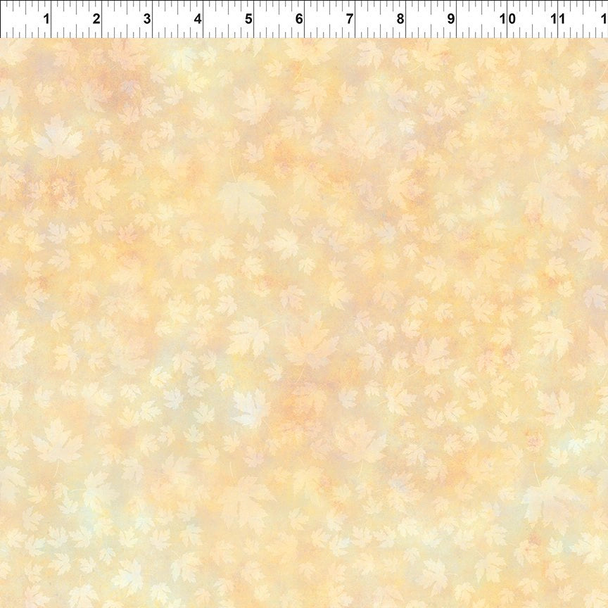 Autumn Celebration Cream Gold Leaf Fabric Yardage