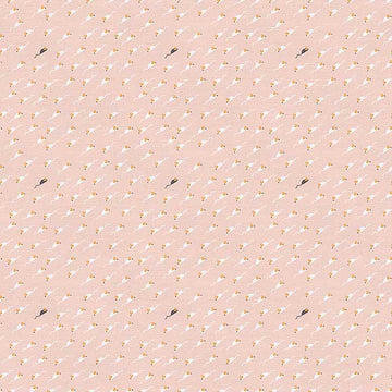 Tails and Whiskers Mice Pink Fabric Yardage