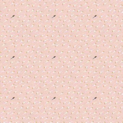 Tails and Whiskers Mice Pink Fabric Yardage