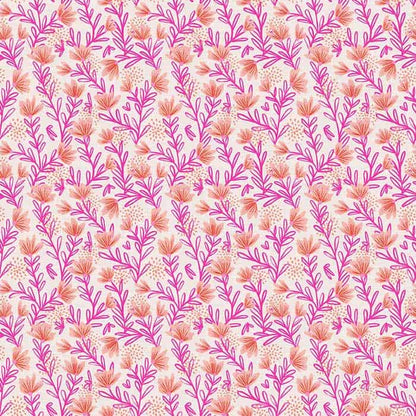 Dia De Muertos Pink Flower VIne Fabric Yardage