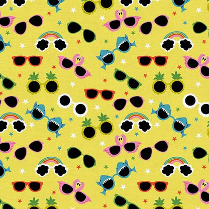 Fun in the Sun Shades Yellow Fabric Yardage