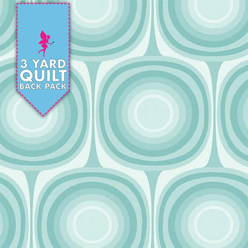 Squircle Light Aqua 108" Wide 3 Yard Quilt Fabric Back Pack