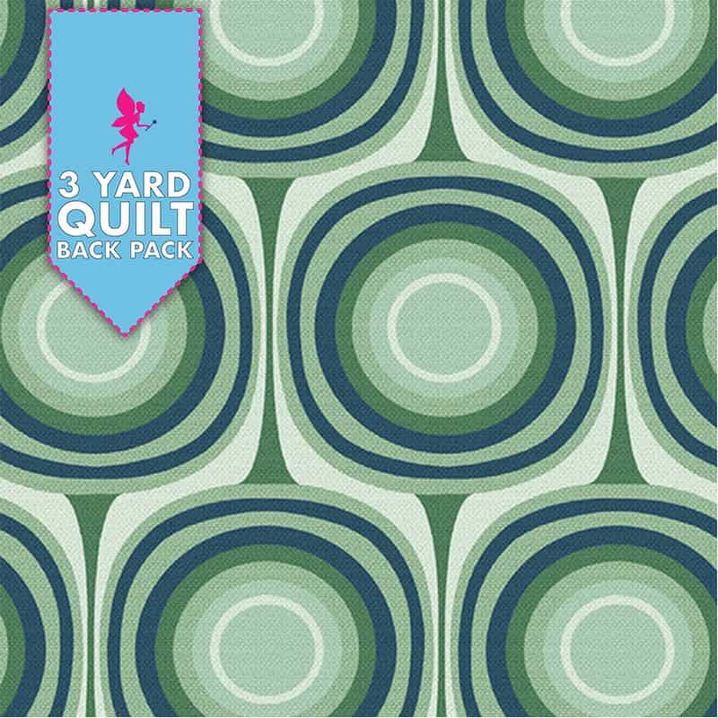 Squircle Blue Green 108" Wide 3 Yard Quilt Fabric Back Pack