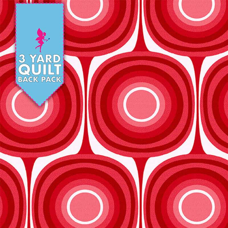 Squircle Red 108" Wide 3 Yard Quilt Fabric Back Pack