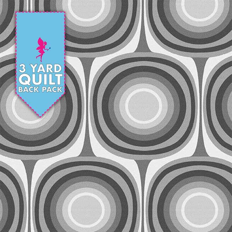 Squircle Grey 108" Wide 3 Yard Quilt Fabric Back Pack