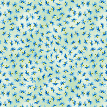 Blissful Buds Light Green Fabric Yardage