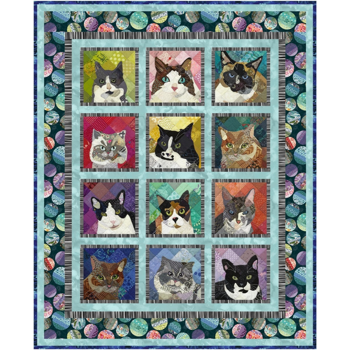 12 Looks of Love quilt kit presale cat themed fabric and pattern