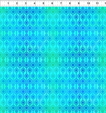 Pawsitivity Circles Blue Fabric Yardage