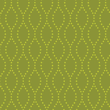 Sew Bloom Ogee Dot Lime Fabric Yardage