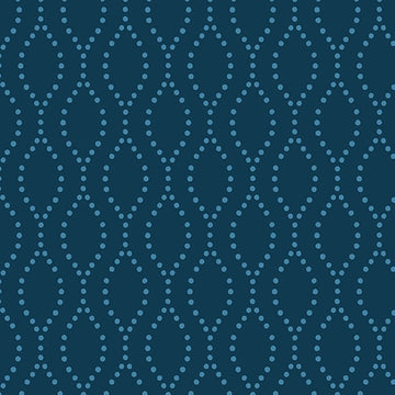 Sew Bloom Ogee Dot Navy Fabric Yardage