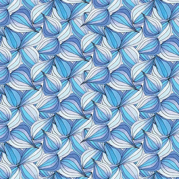 Fantasy Garden Pods Blue Fabric Yardage - quilt fabric for sewing and quilting projects