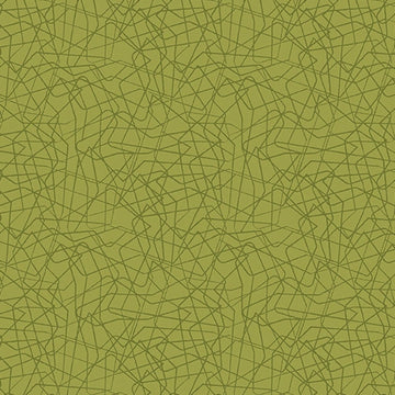 Stitchy Threaded Lines Dark Green Fabric Yardage