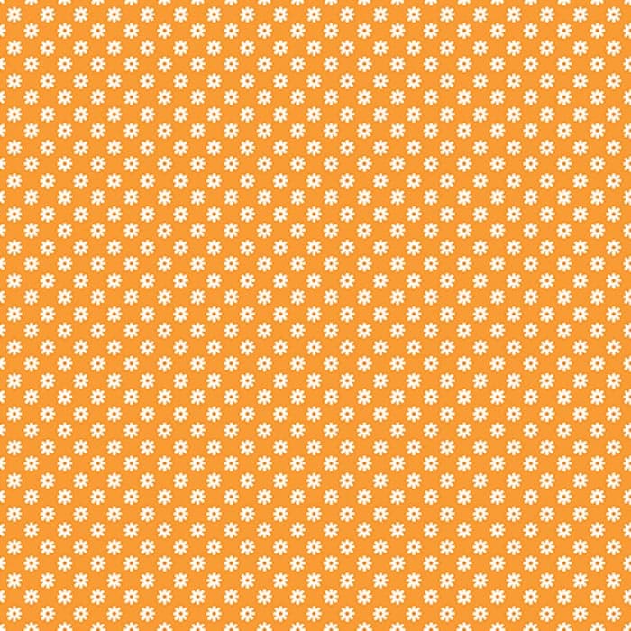 Daisy Bright Medium Orange Fabric Yardage