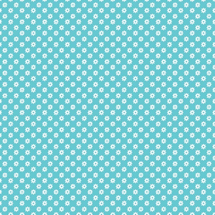 Daisy Bright Medium Turquoise Fabric Yardage