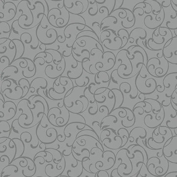 Seasonal Scroll Grey Fabric Yardage - quilt fabric for sewing and quilting projects