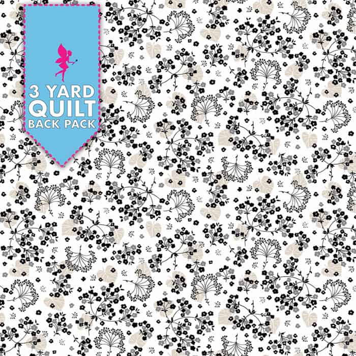 Image ofHarmony - White/Grey 108" Wide 3 Yard Quilt Fabric Back Pack