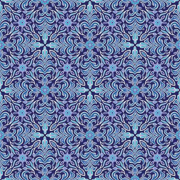 Medallion Indigo Fabric Yardage - quilt fabric for sewing and quilting projects