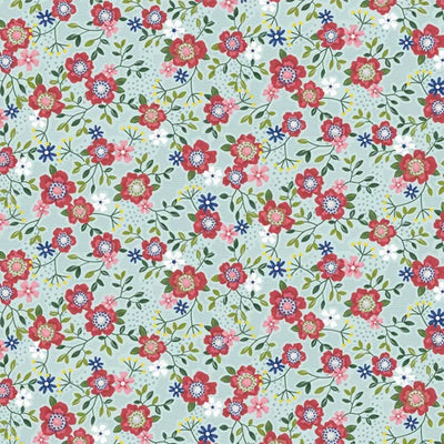 Primrose Path Aqua Fabric Yardage
