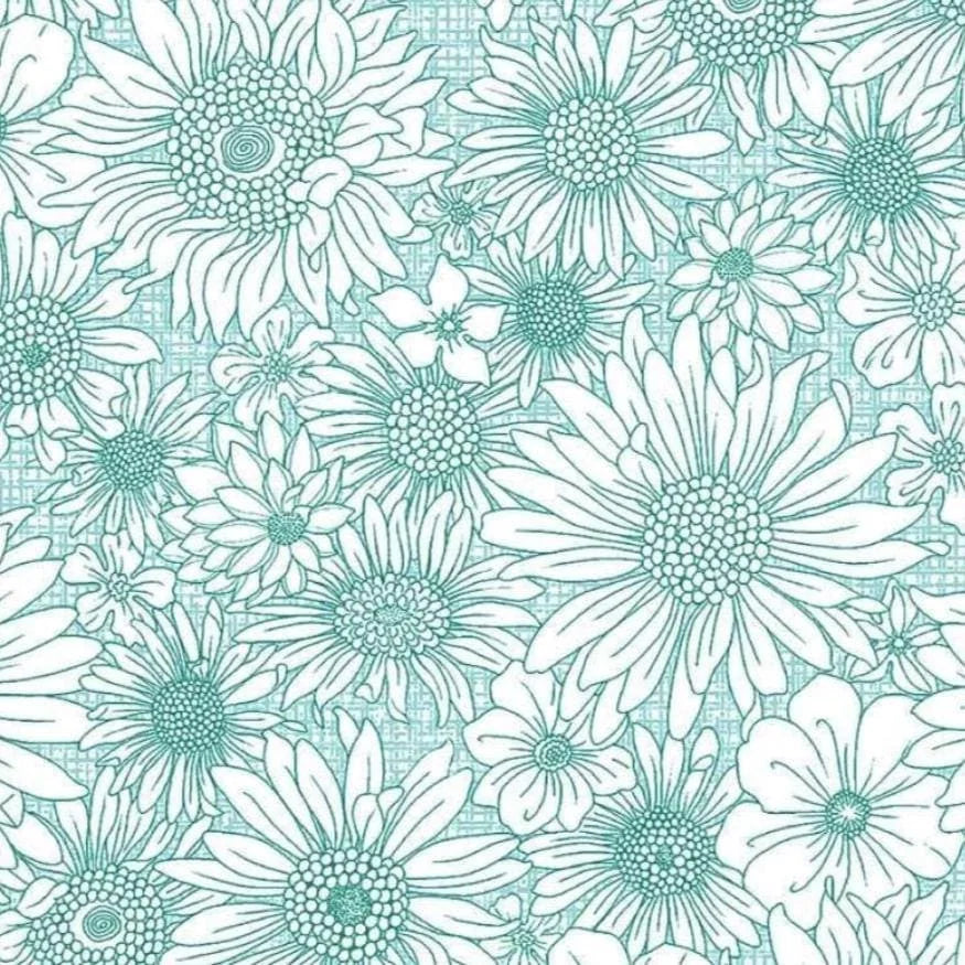 Upsy Daisy Mint Fabric Yardage