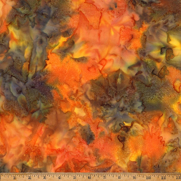 Ember Glow Citrus Grove Batik Fabric Yardage - quilt fabric for sewing and quilting projects