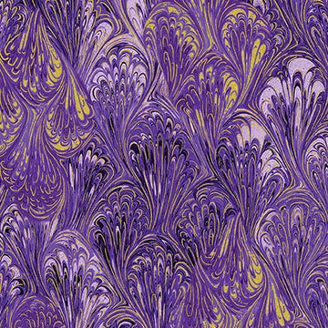 Venetian Purple Marble Metallic Fabric Yardage