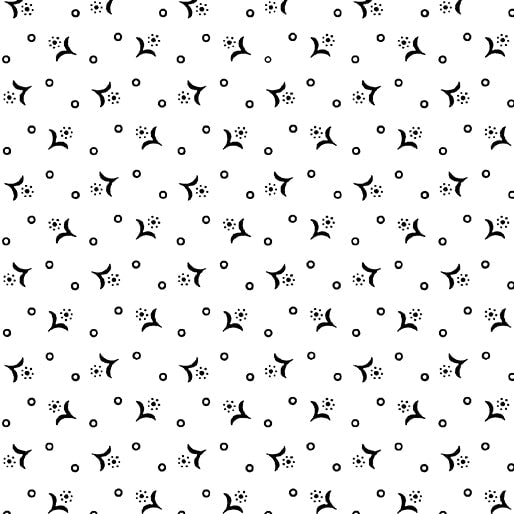 Tiny Calico Flower Black on White Fabric Yardage