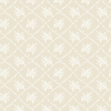 Classic Keepsakes Ecru Rose Trellis Fabric Yardage - quilt fabric for sewing and quilting projects