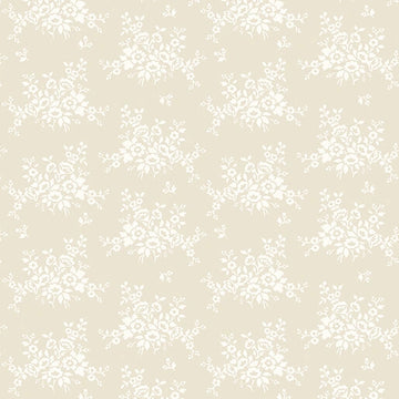 Classic Keepsakes Ecru Mini Floral Bouquet Fabric Yardage - quilt fabric for sewing and quilting projects