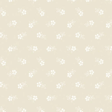 Classic Keepsakes Ecru Daisy Garden Fabric Yardage - quilt fabric for sewing and quilting projects