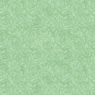 Shadow Scroll Green Fabric Yardage