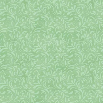 Shadow Scroll Green Fabric Yardage