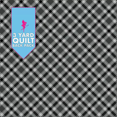 Plaid Gray 108" Wide 3 Yard Quilt Fabric Back Pack