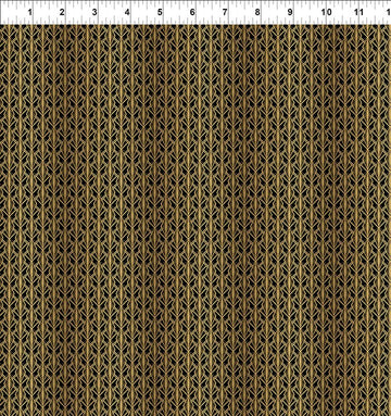 Steampunk Menagerie Deco Gold Fabric Yardage