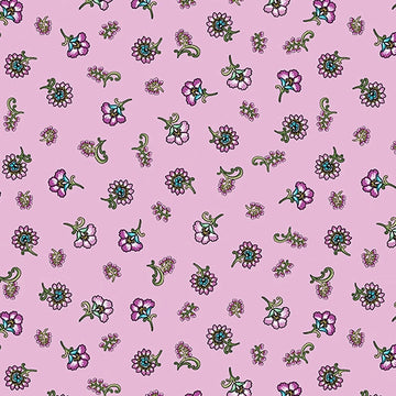 Jacobean Garden Lavender Petite Blossoms Fabric Yardage - quilt fabric for sewing and quilting projects